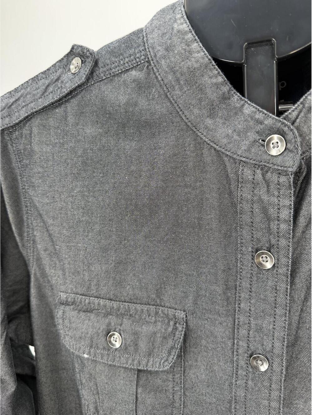 Modern Gray Button-Up Shirt‎ Dress Military Style XL - Picture 2 of 11